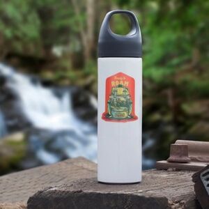 Lantern Press Ready To Roam Backpack Sticker, OneSize, Green + Red Multi.